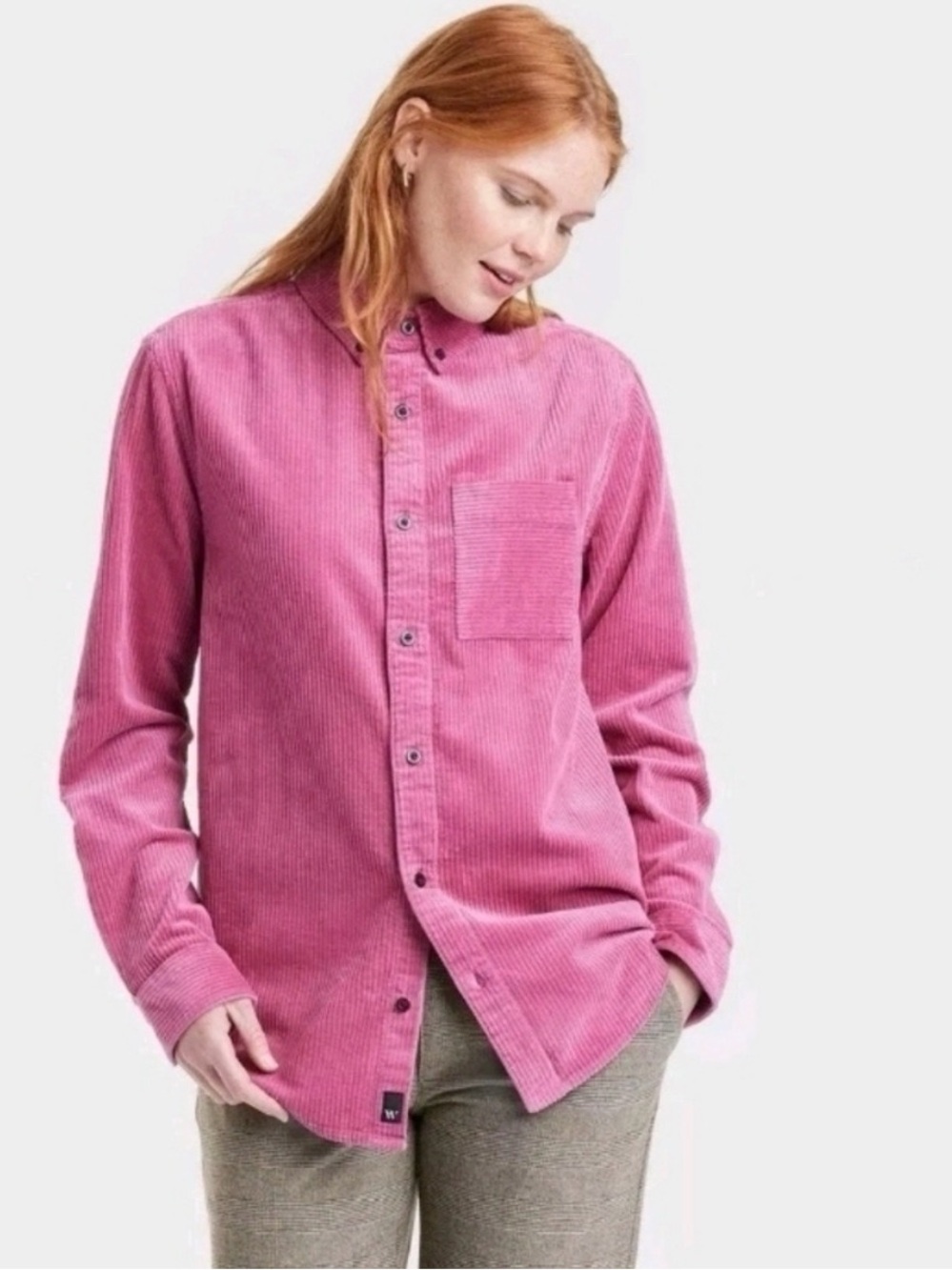 Houston White Adult Corduroy Long Sleeve Button-Down Shirt - Violet Women's